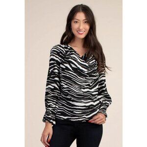 💕TRINA TURK💕 Kyoto Top ~ Print Large L NWT Blouse 100% Silk Crepe de Chine